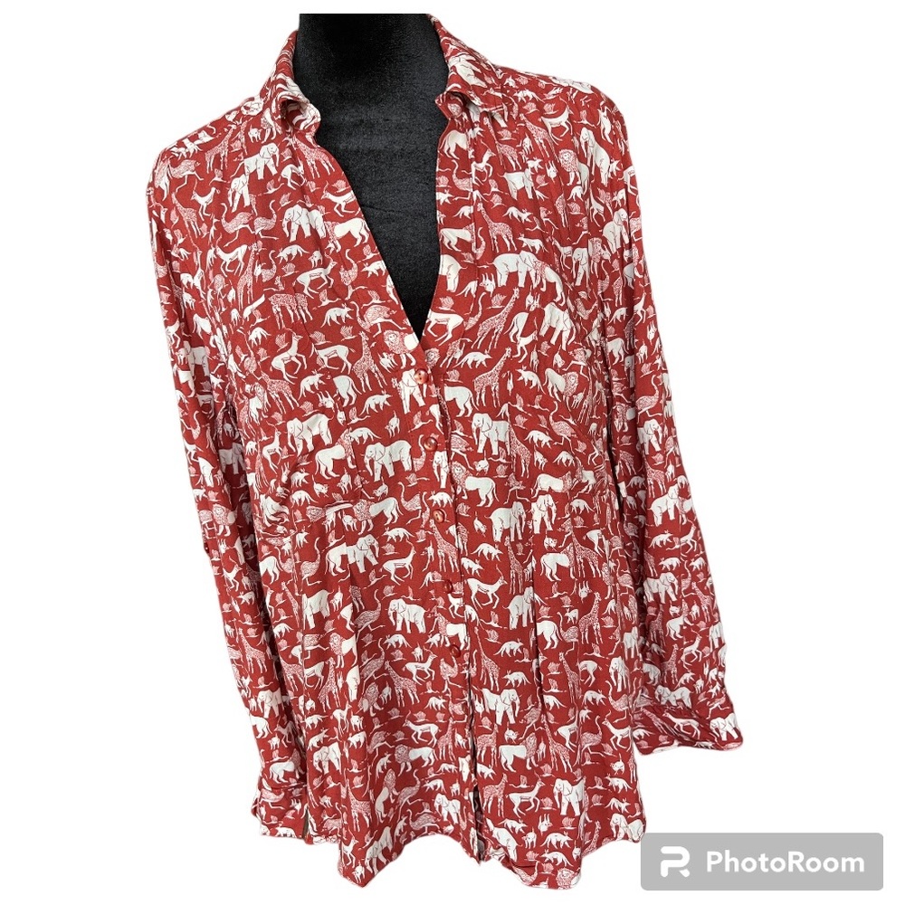 Maeve Animals Print Blouse